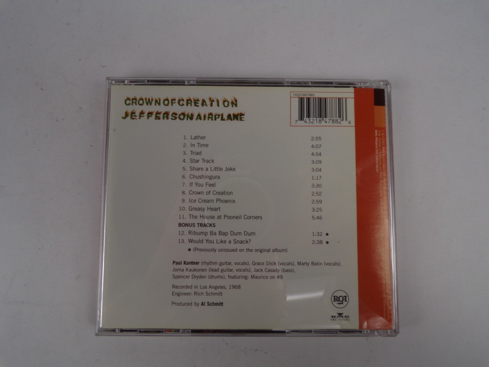 Crown Of Creation Jefperson Airplane Lather In Time Triad Star track CD#40
