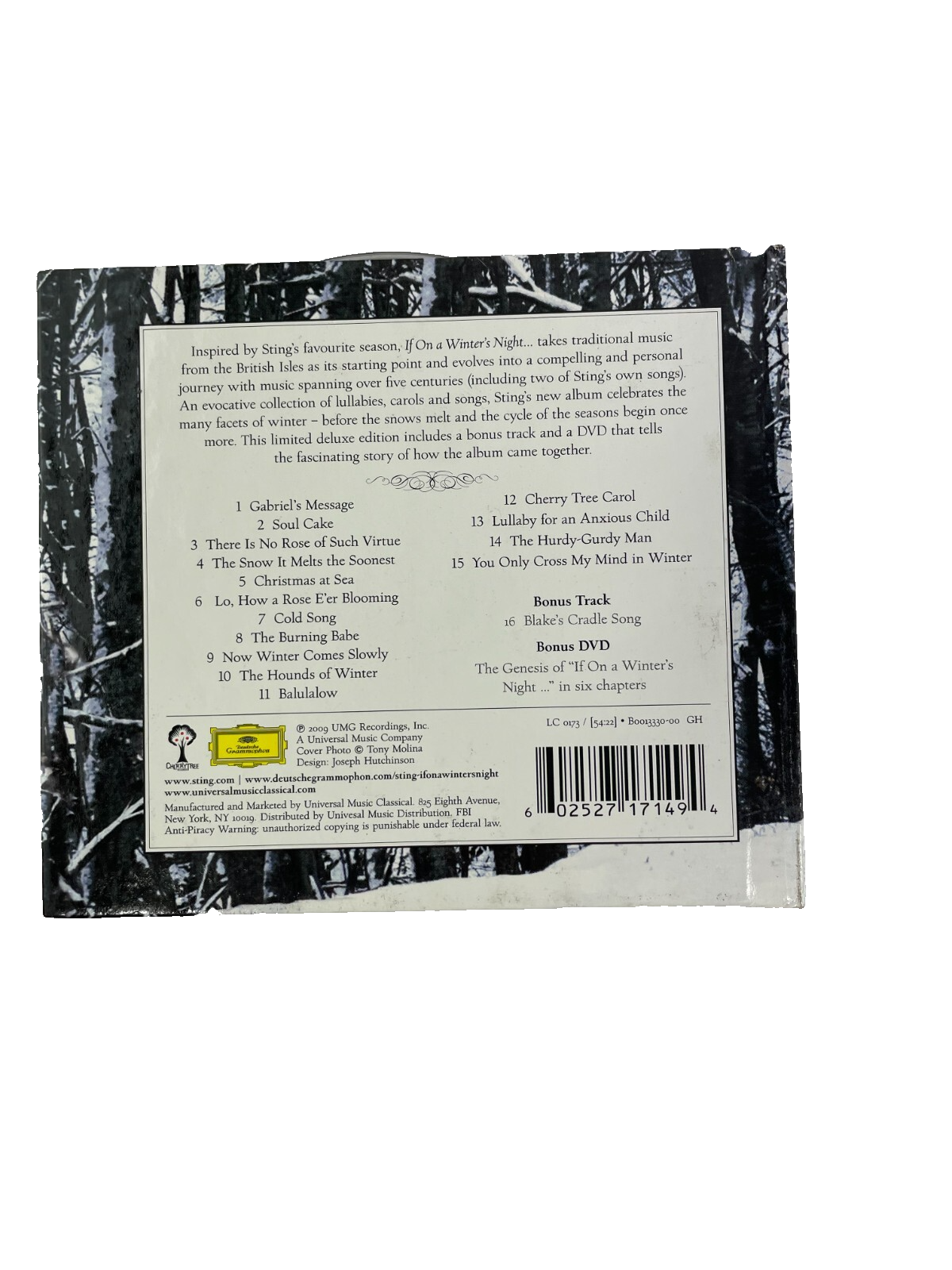 Sting If On A Winter Night Gabriel's Message Soul Cake Christmas At Sea	 CD#37