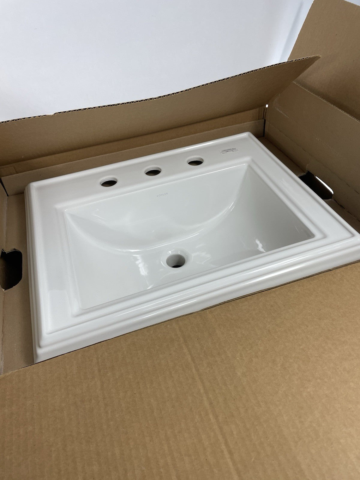 Kohler Memoirs white drop-in rectangular bathroom sink