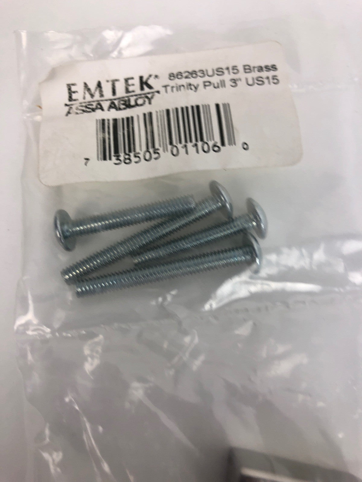 Emtek Modern Brass 3" Trinity Cabinet Pull US15 ASSA ABLOY W HARDWARE X 2