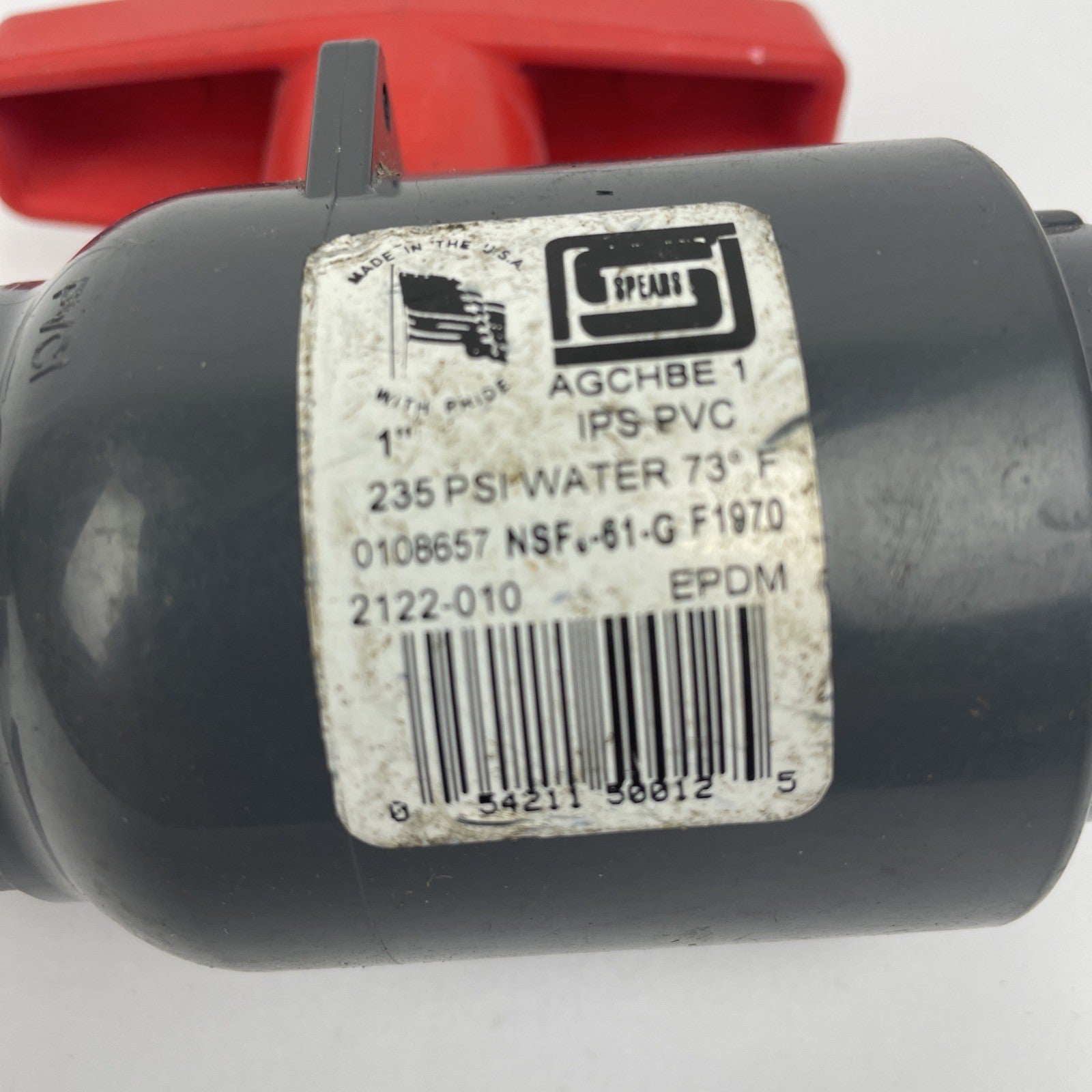 OEM Spears 2122-010 - 1" S x S Schedule 80 PVC Ball Valve w/ EPDM Seal