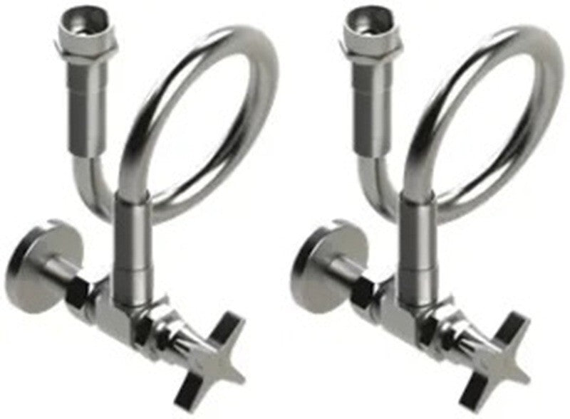 Rubinet 9KLV2CH exposed contemporary chrome supply kit for lavatory and bidet