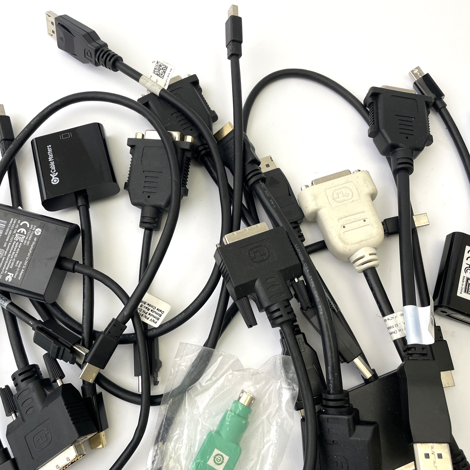 Lot of 50 + Vintage Computer Adapters PS2 to USB Microsoft Avago Apcon - LOOK