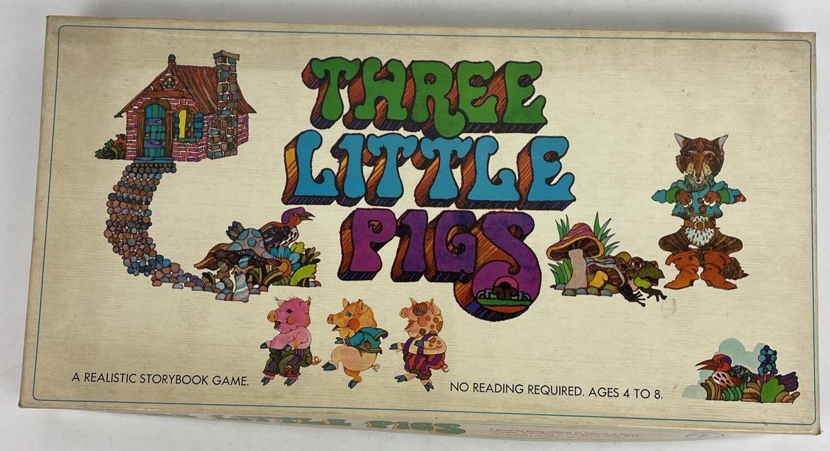 VNTGE Selchow & Righter 1971 - Three Little Pigs Realistic Storybook Board Game