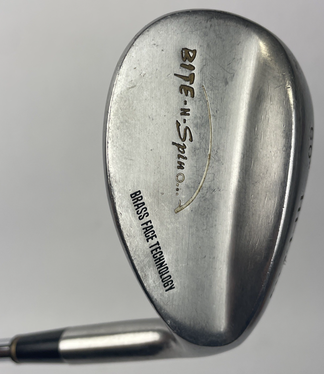 Pinemeadow Bite-N-Spin 60 degree hi lob wedge brass face steel shaft right hand
