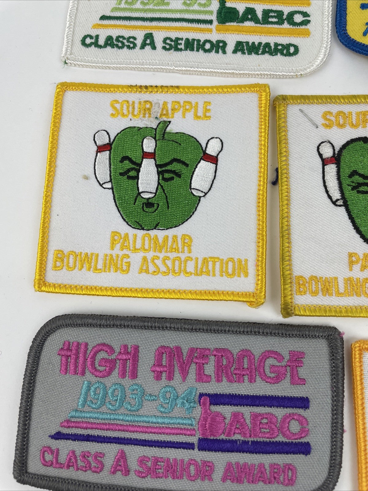 Lot Of 14 Vintage Bowling Patches Split ABC WIBC Sour Apple Bowling Association