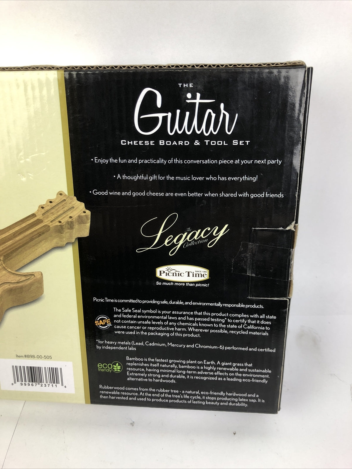Guitar Cheese Board & Knife Set, Novelty Charcuterie Board Set w Cheese Knives