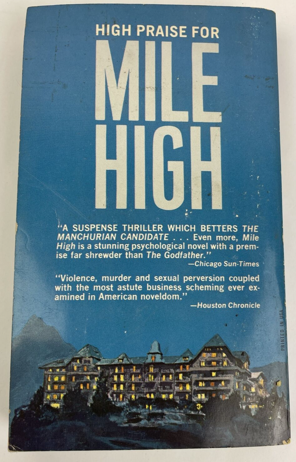 " Mile High " Mystery Paperback Book by Richard Condon from Dell Book 1970 LOOK