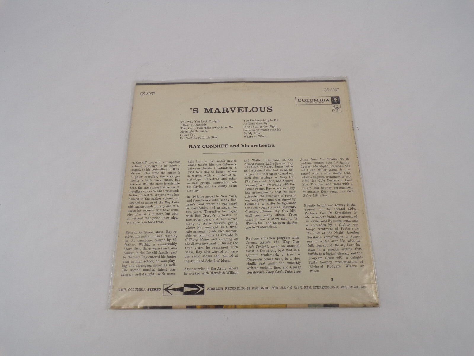 'S Marvelous Ray Connif I Love You I Hear A Rhapsody Vinyl Record