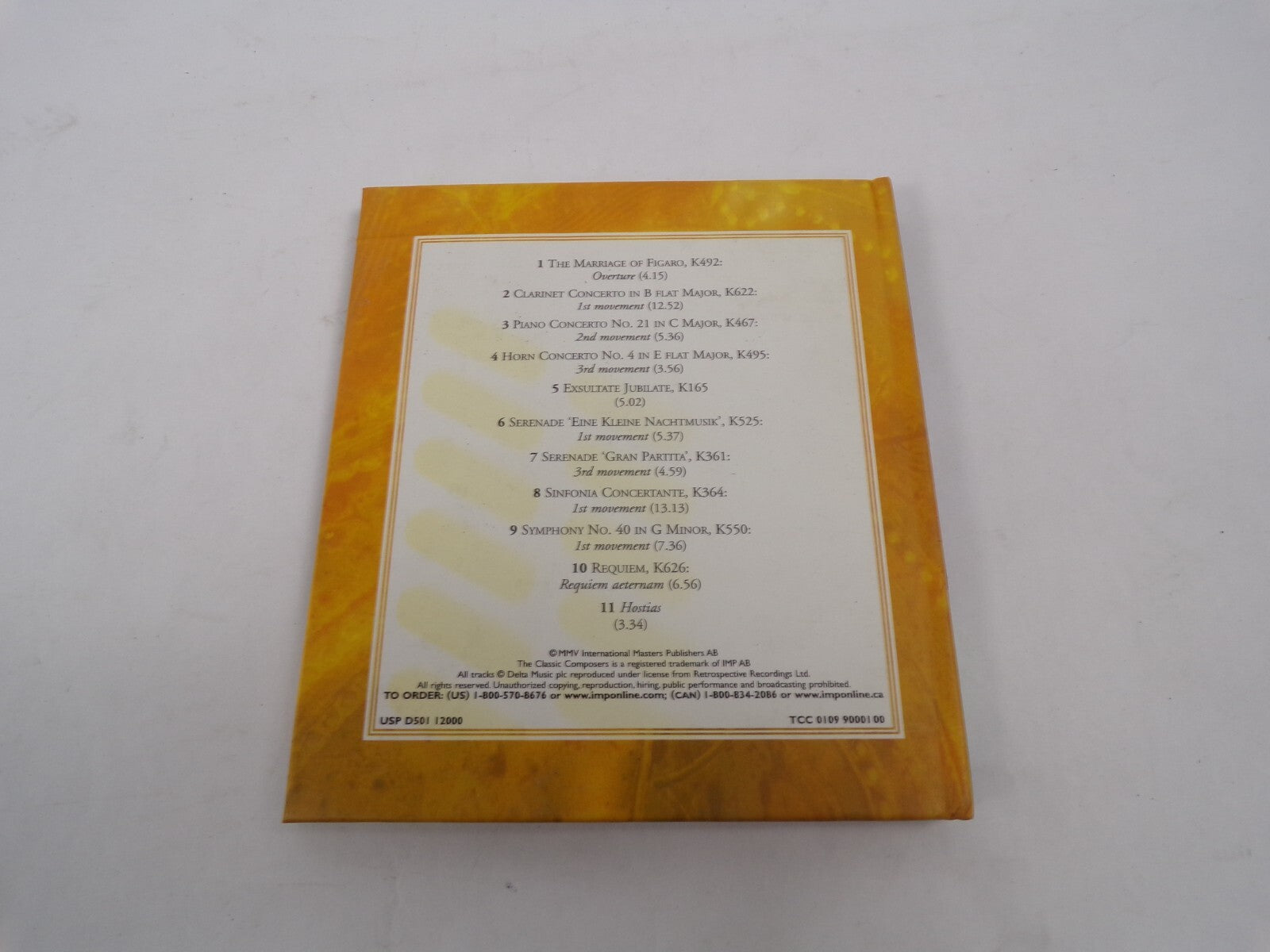 Mozart Musical Masterpieces The Marriage of Figaro Piano Concerto Requiem #CD29