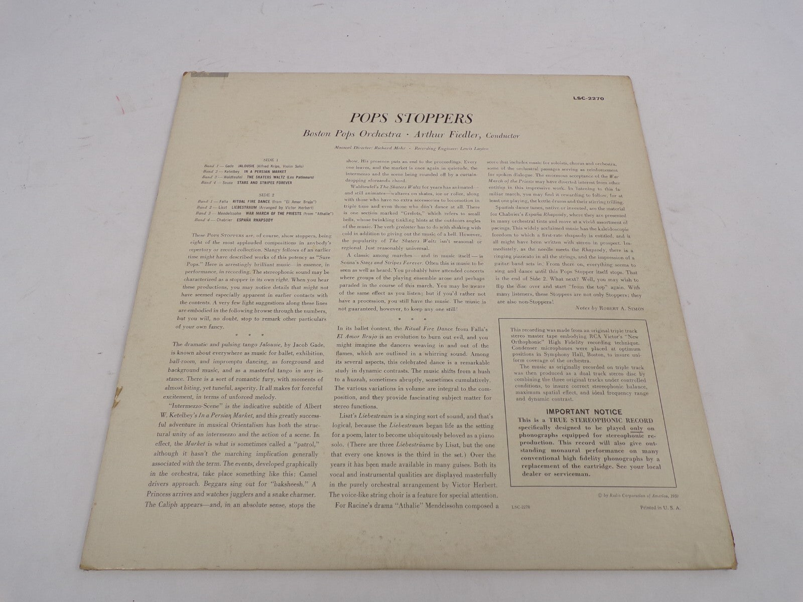Pops Stoppers Boston Pops Orchestra Arthur Fiedler Arthur Fiedler Conductor Symp