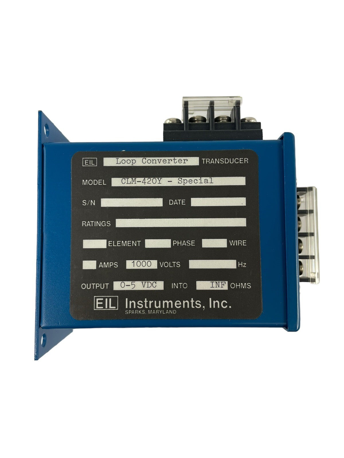 EIL Instruments Loop Converter Transducer CLM-420Y SPECIAL 0-5 VDC INF OHMS