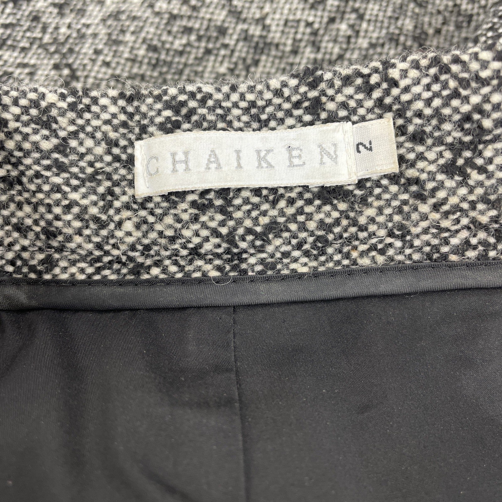 CHAIKEN Women's Career Professional Pants Trousers SZ 2 Wool Black White