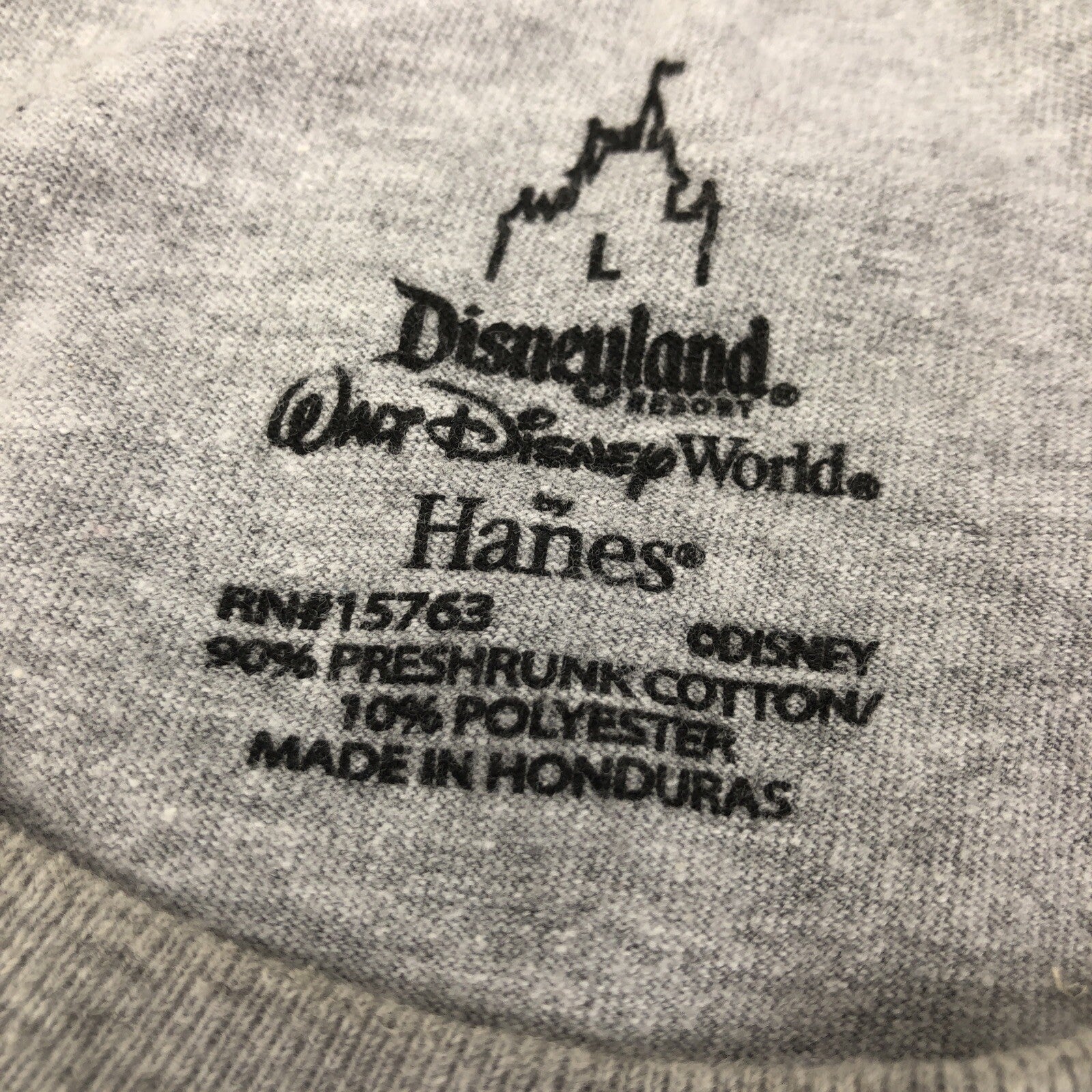 Disneyland Resort Gray T-Shirt L Large Walt Disney World Mickey Mouse - LOOK