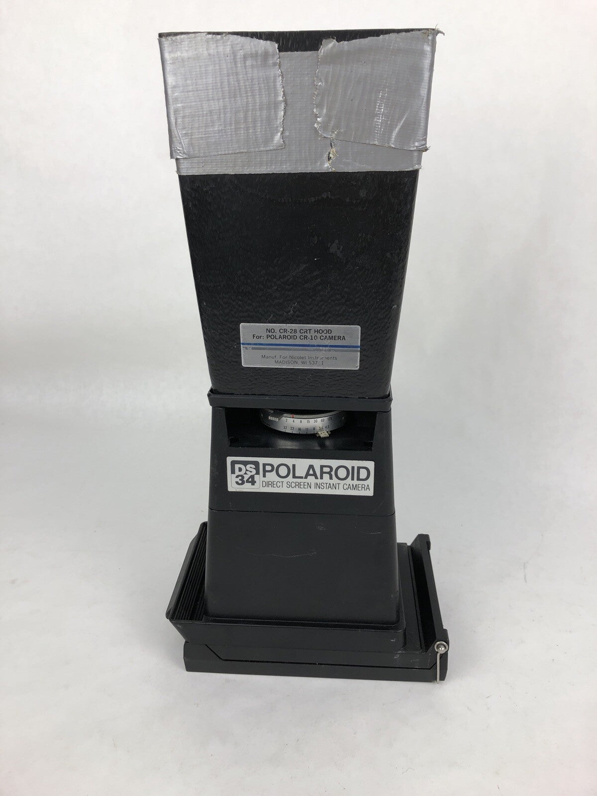 VINTAGE Polaroid DS34 Camera W CR-28 CRT HOOD Fast Shipping