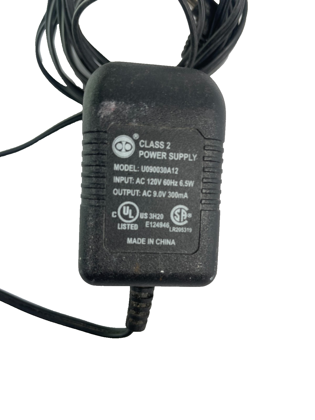 Geniune Class 2 Model U090030A12 Output 9V 0.30A Power Supply AC Adapter #A78