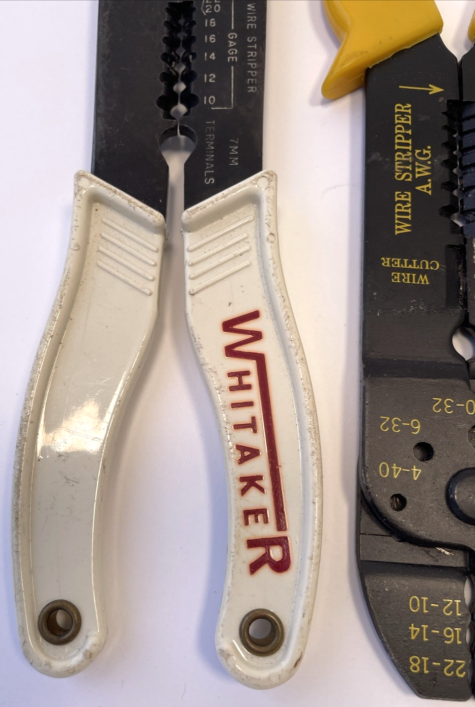 Lot Of 2 x Wire Strippers / Cutters A.W.G. Whitaker U.S.A. * Very Sharp