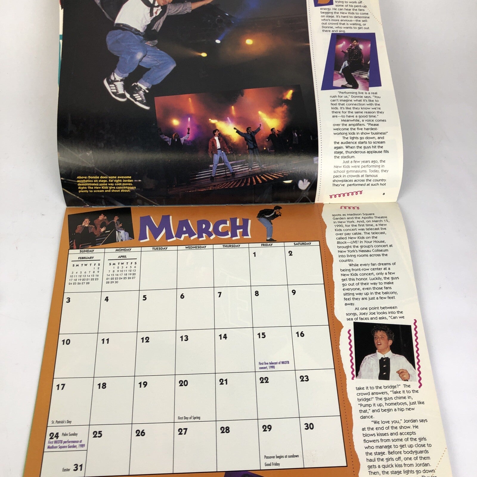 1991 New Kid on the Block Bonus 1991 Calendar USA NKOTB - LOOK
