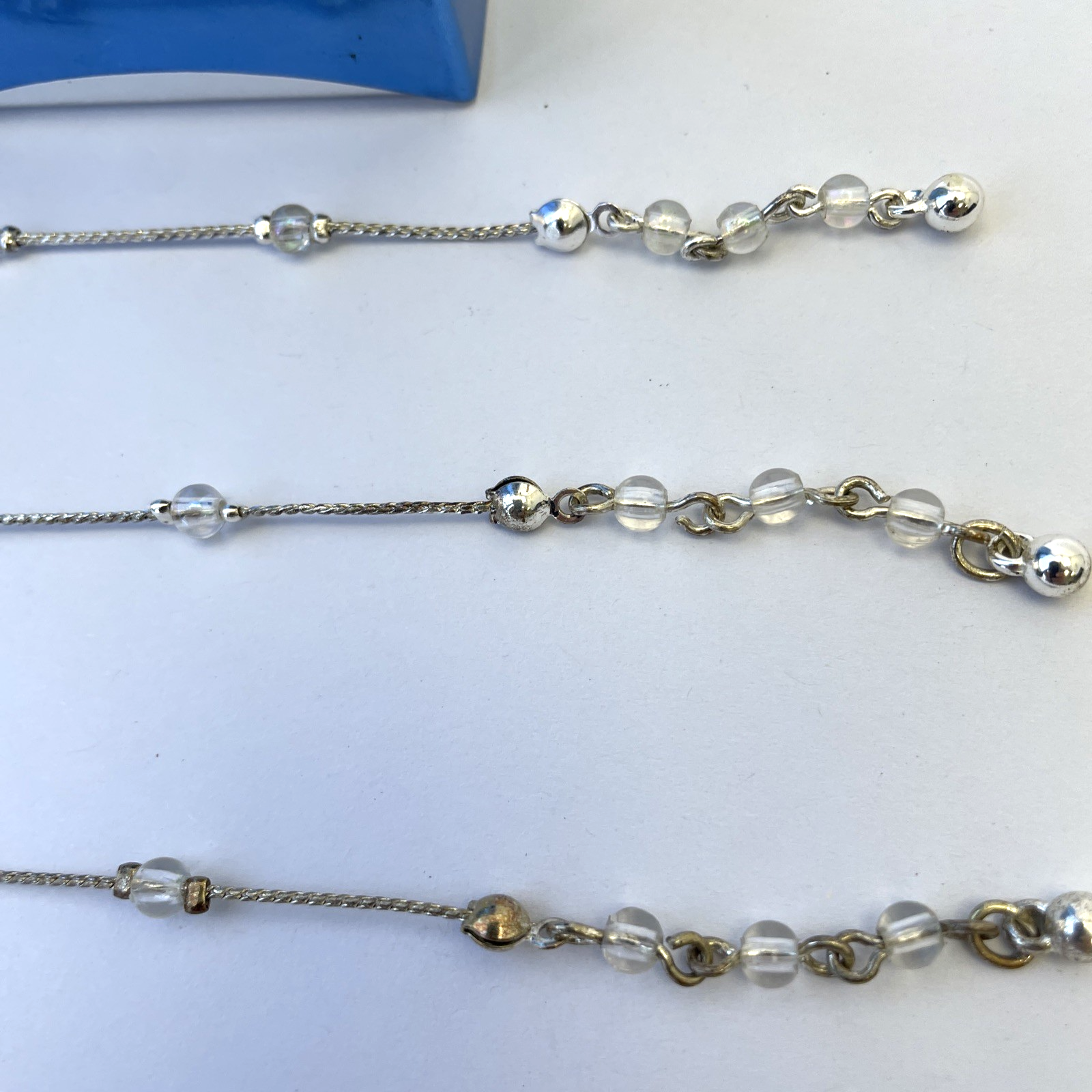 Lot of 3 x Vintage Avon Holiday Charm Anklet 9.5" Snowman / Angel / Candy Cane