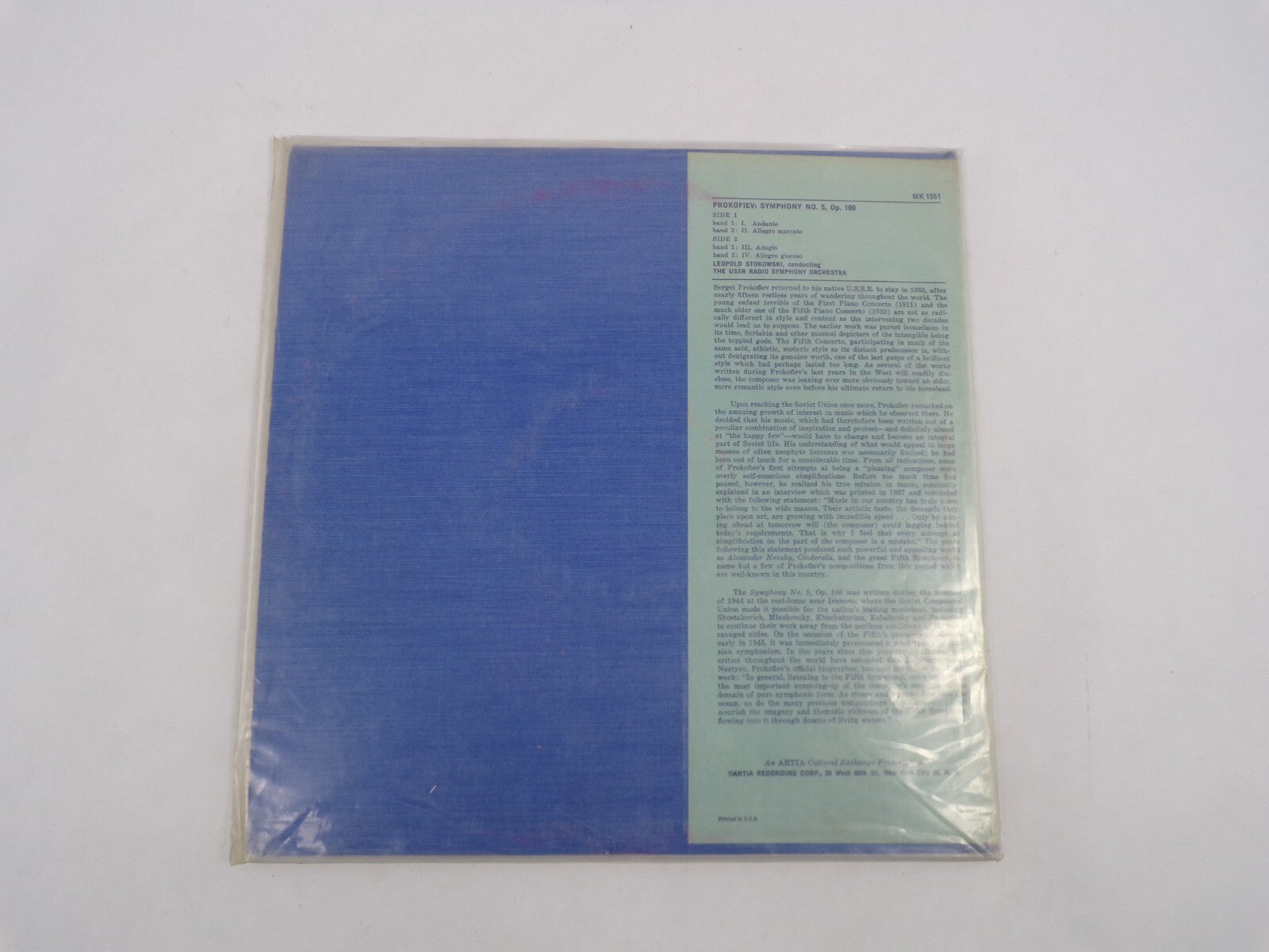 Prokofiev Symphony No. 5 OP. 100 Leopold Stokowski Conductor USSR Radio Symphony
