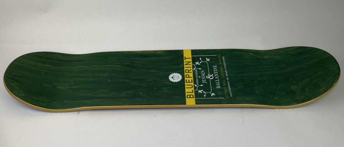Vintage BLUEPRINT skateboards deck 8" RARE Mark Baines Pachinko Green Top Stain
