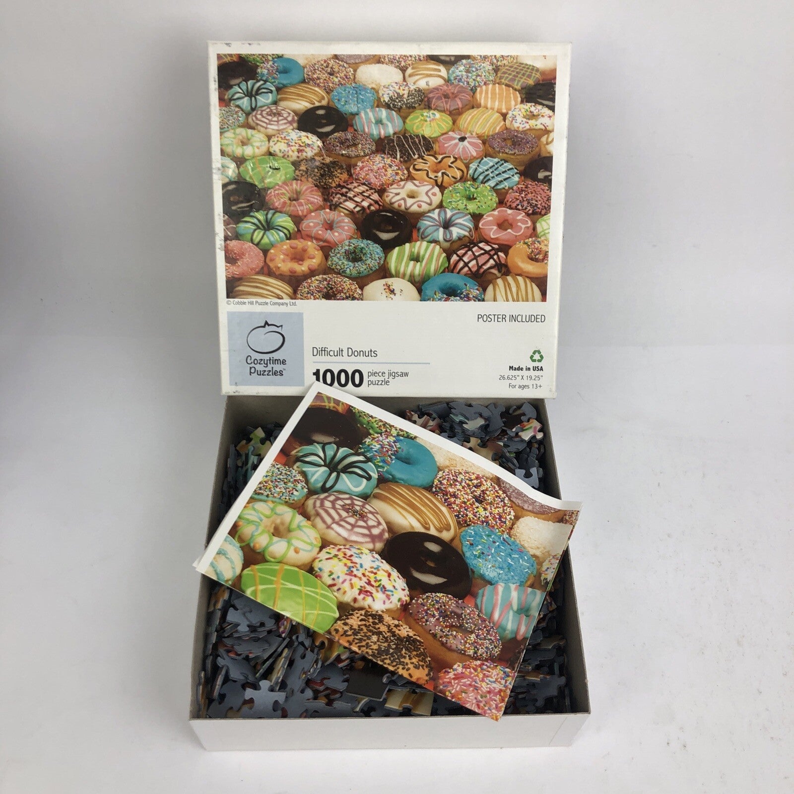 Difficult Donuts 1000 Piece Jigsaw Puzzle by Colorcraft Puzzles - COMPLETE LOOK