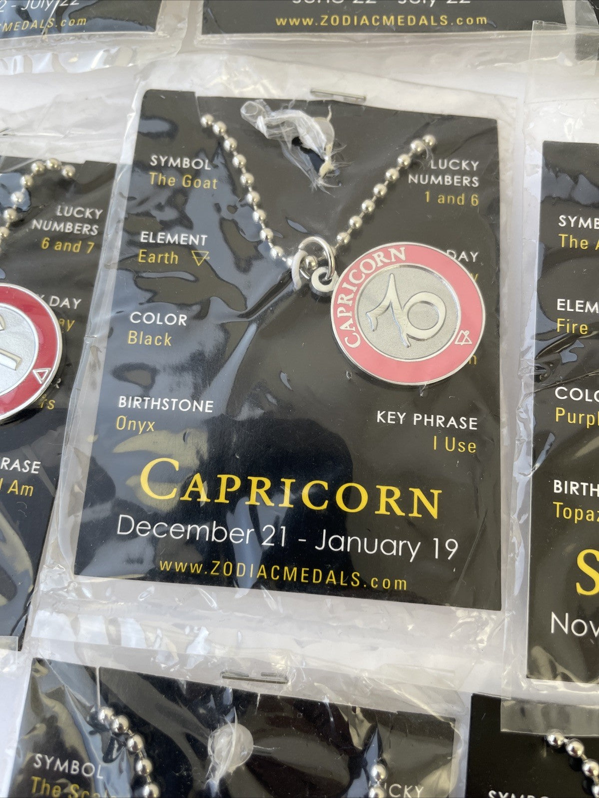 Lot of 10 Zodiac Medals Medallion Necklace 16” Chain - Symbol For Life Bundle