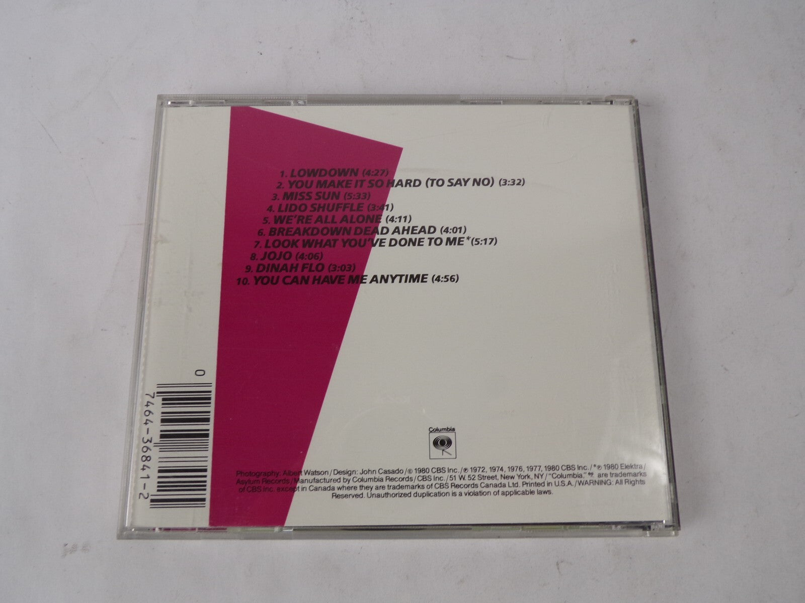 Boz Scaggs Hits! Lowdown You Make It So Hard Miss Sun Lido Shuffle We're CD#41