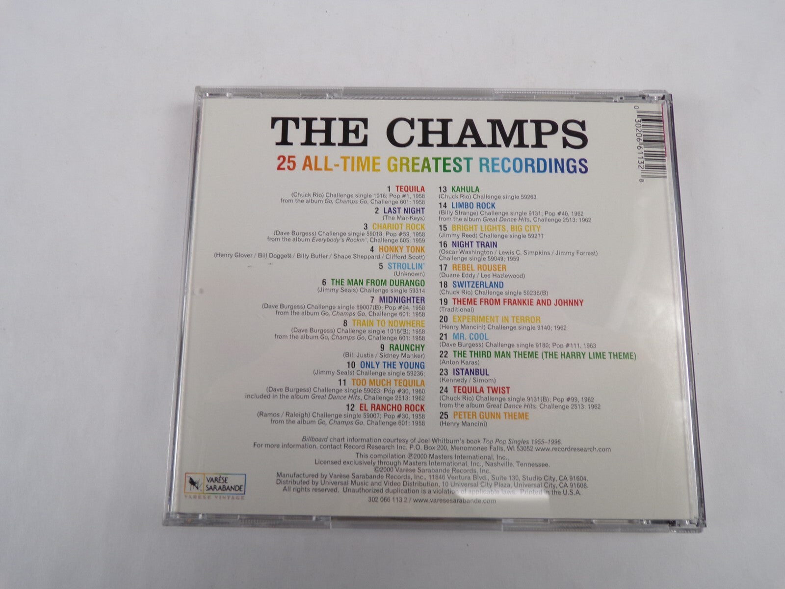 The Champs All Time Greatest Tequila Last Night Chariot Rock Honky Tonk CD#55