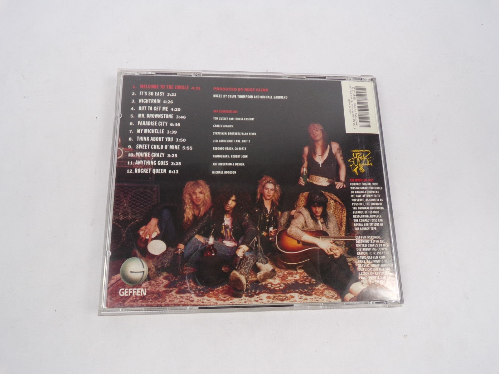Guns N' Roses Appetite For Destruction It's So Easy Nightrain Out Ta Get MeCD#63