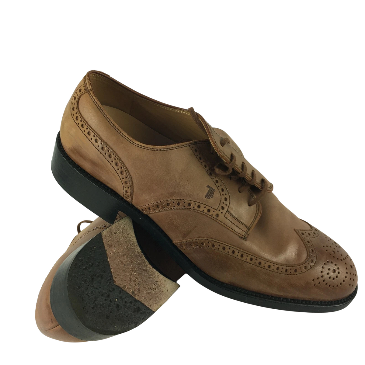 Genuine Tods's Italy Stylish Brogue Style Brown Shoes for Men Size 10½ 