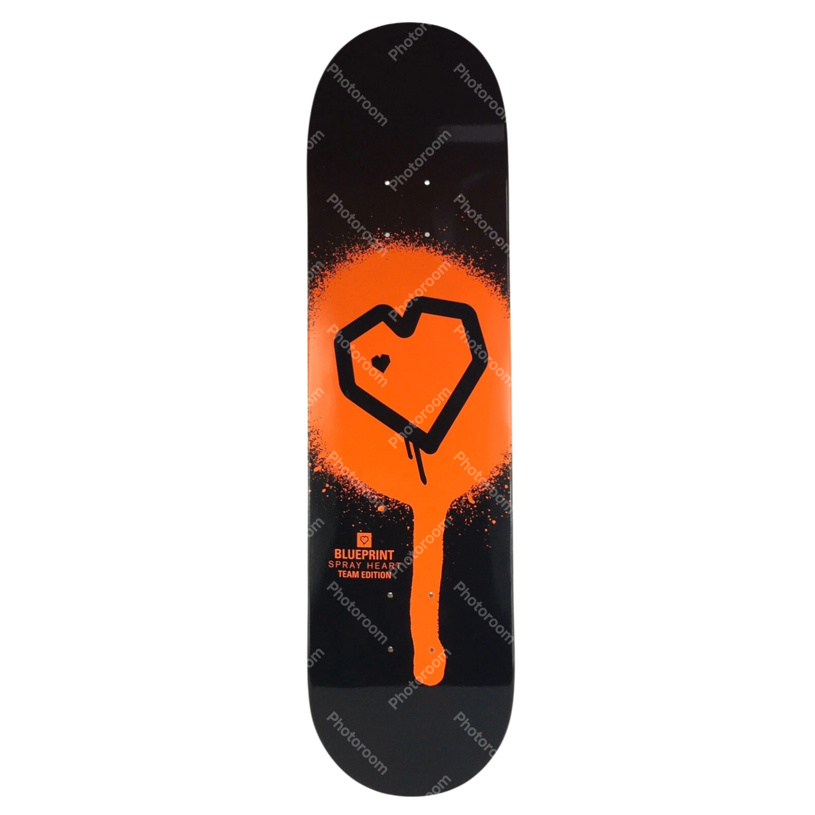 BLUEPRINT skateboards deck 8.25” RARE quality Spray Heart Black Orange