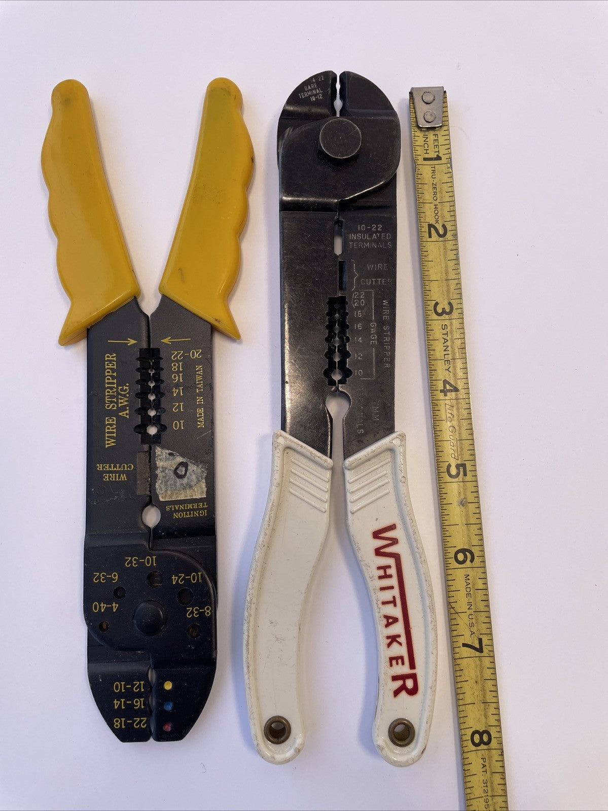 Lot Of 2 x Wire Strippers / Cutters A.W.G. Whitaker U.S.A. * Very Sharp