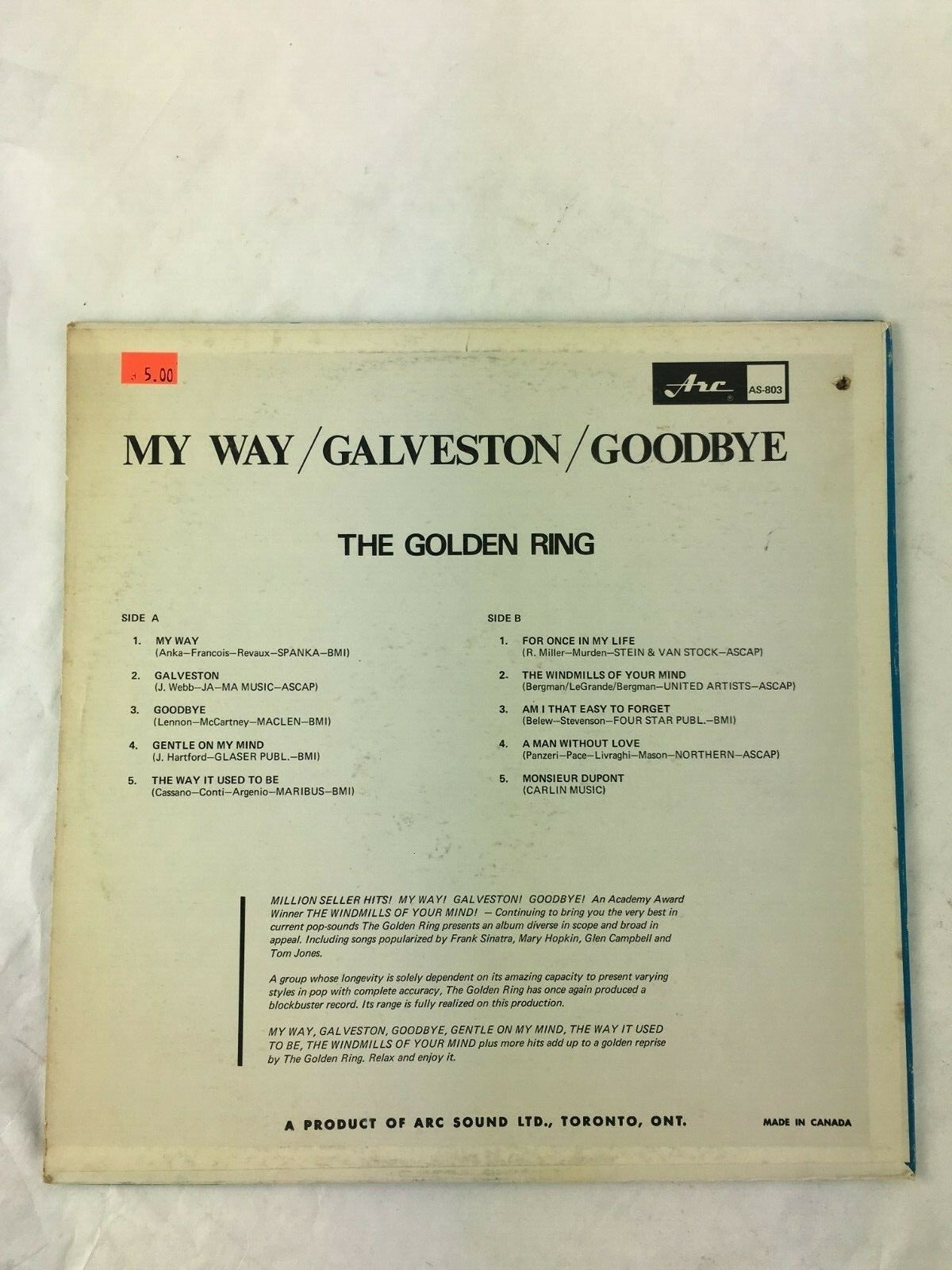 MY WAY/GALVESTON/GOODBYE: The Golden Ring