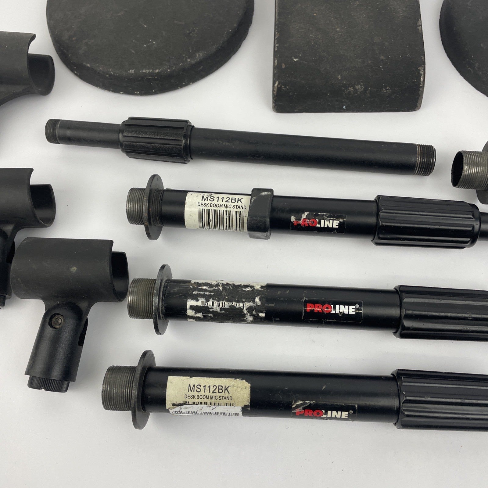 OEM PROLINE Podcast Mic Stand Lot Black With Desk Top Telescopic Stand w 4 Bases