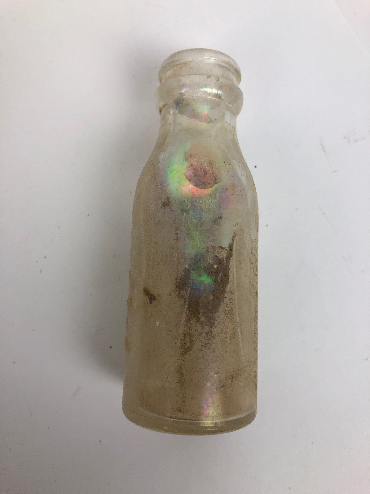 Rare Vintage Thomas Edison Battery Oil Clear Glass Bottle 4 1/8" Fast Free Ship