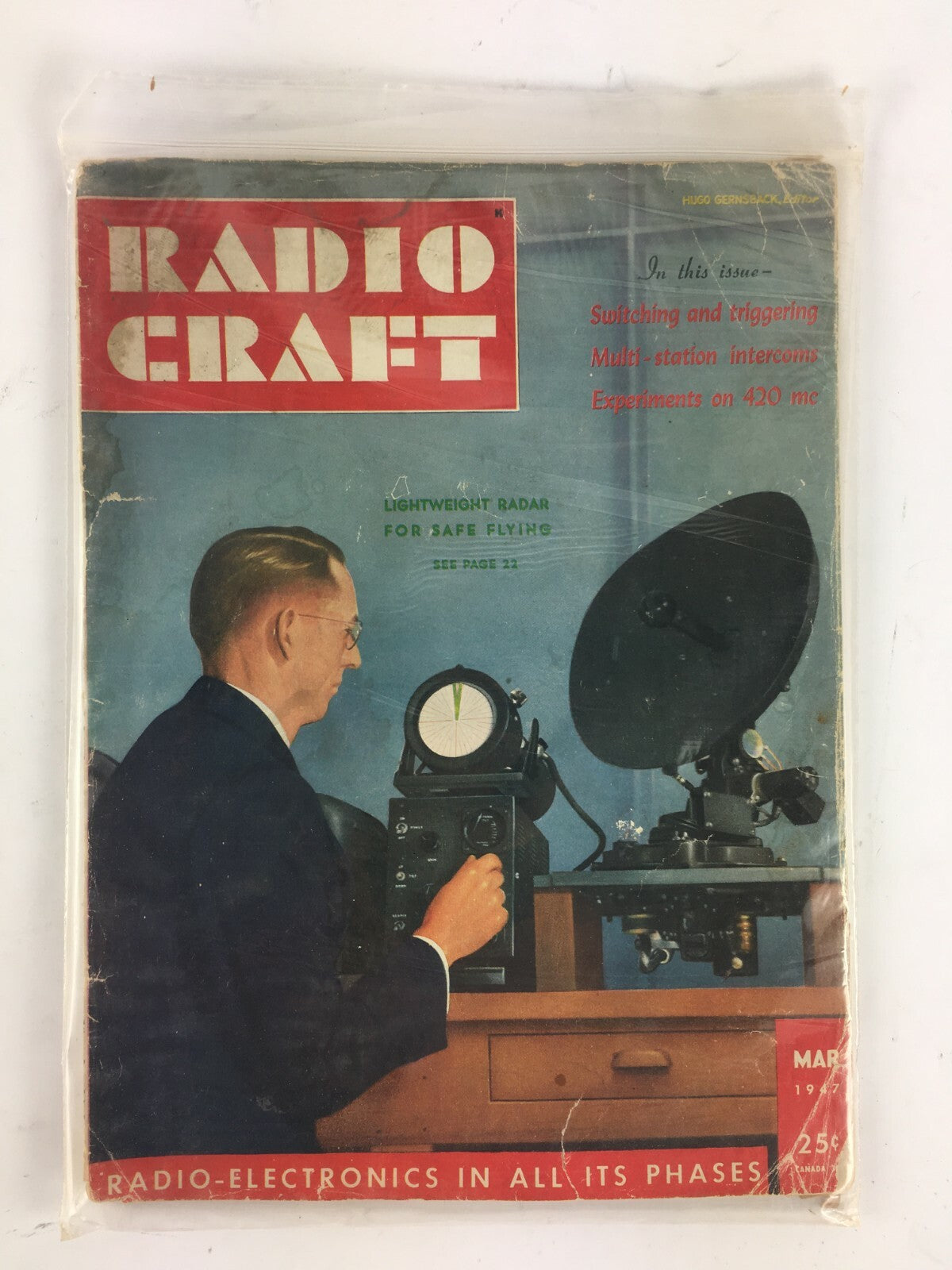 March 1947 Radio Craft Hugo Gernsback Magazine Lightweight Radar for Safe Flying