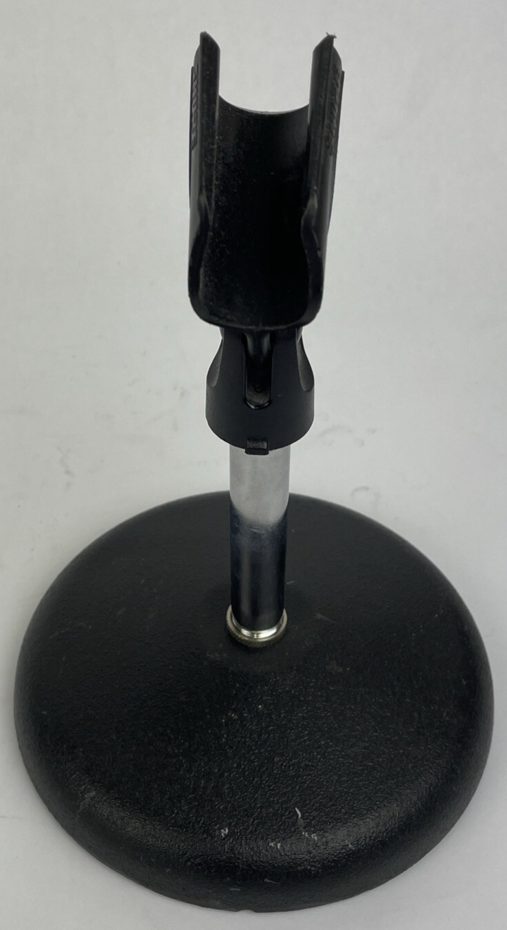 Vintage OEM Atlas DS-5 Microphone desk stand D7-5 DS-10 w Shure Mic Clip     5