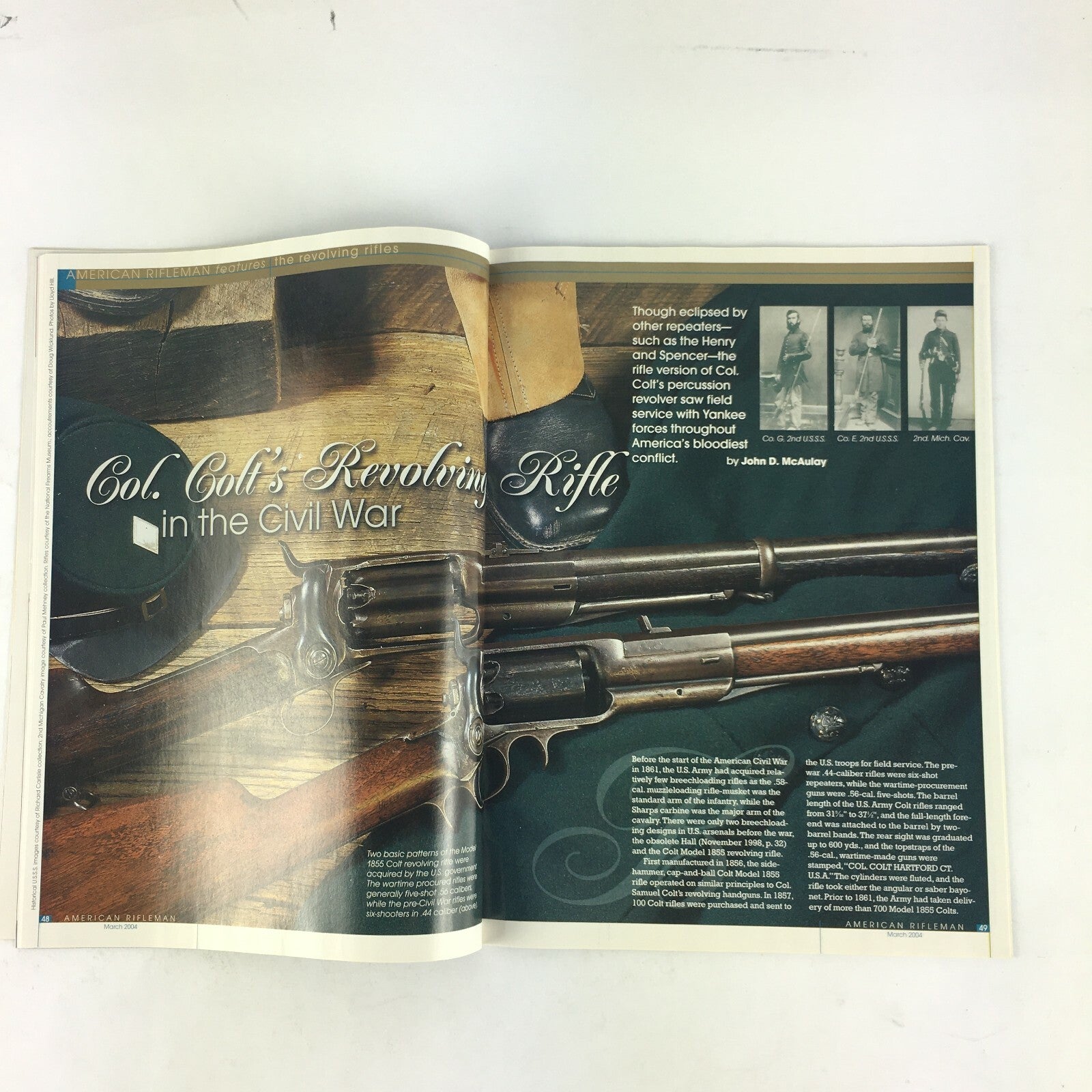March 2004 American Rifleman MagazineBlock that Kick! Col.Colt's RevolvingRifles