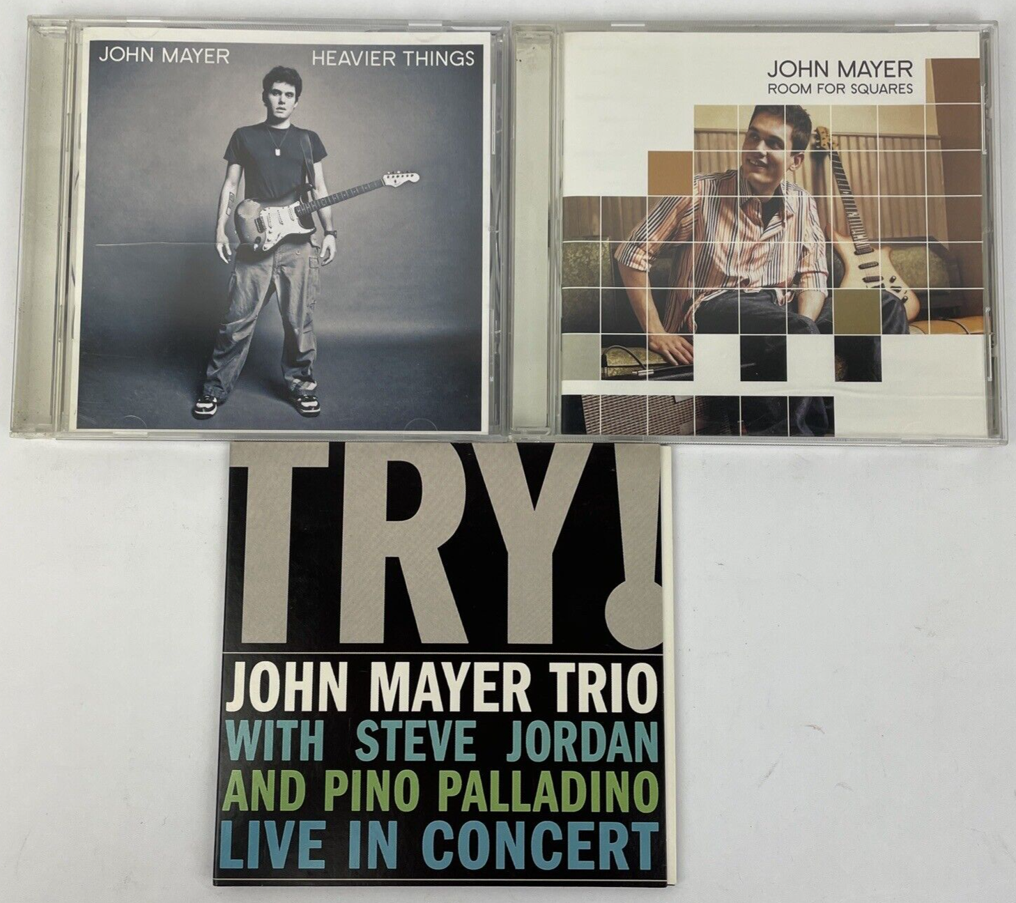 3 x John Mayer CD Lot - Room For Squares - Heavier Things - TRY Live in Concert