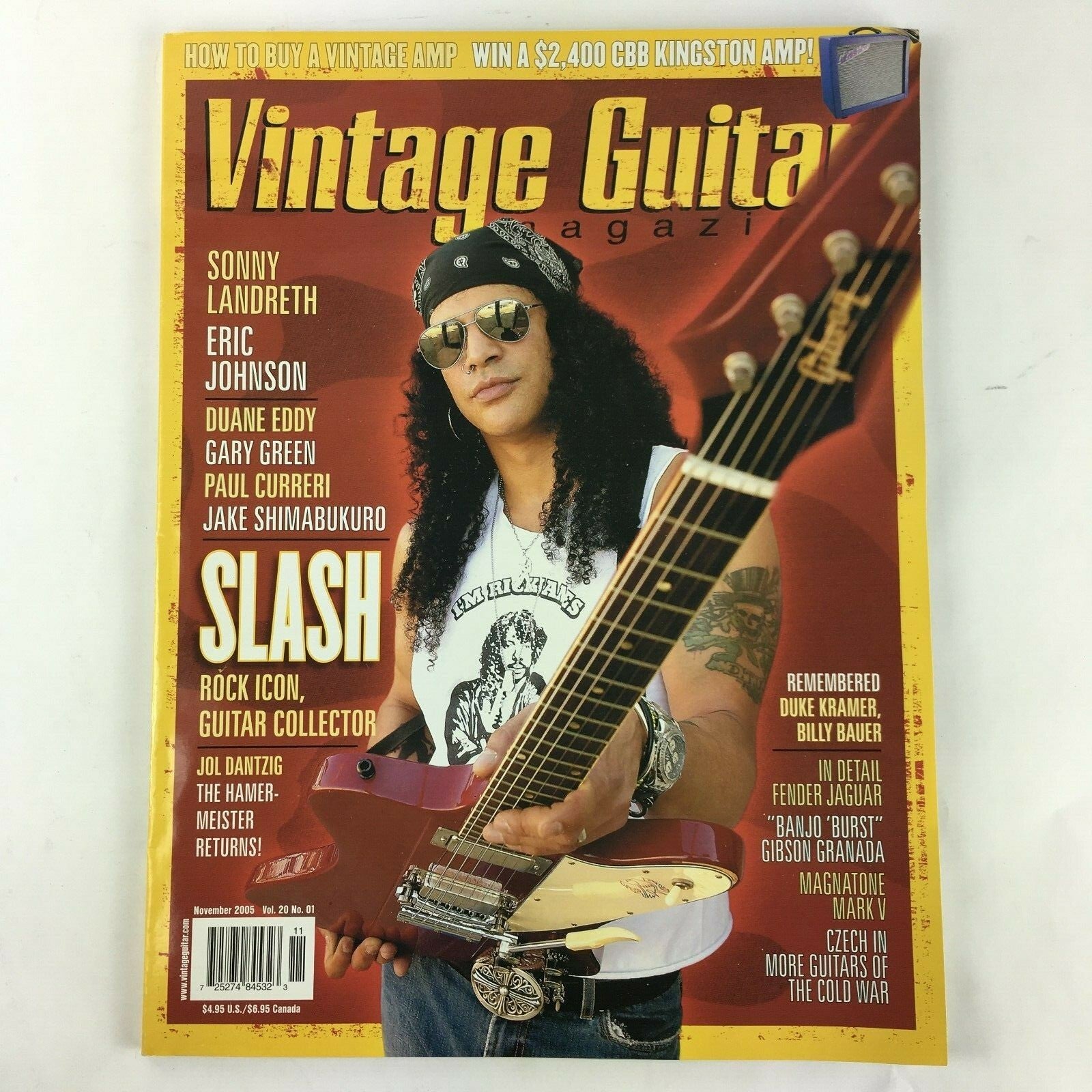 November 2005 Vintage Guitar Magazine Slash Sonny Landreth Eric JohnsonGaryGreen