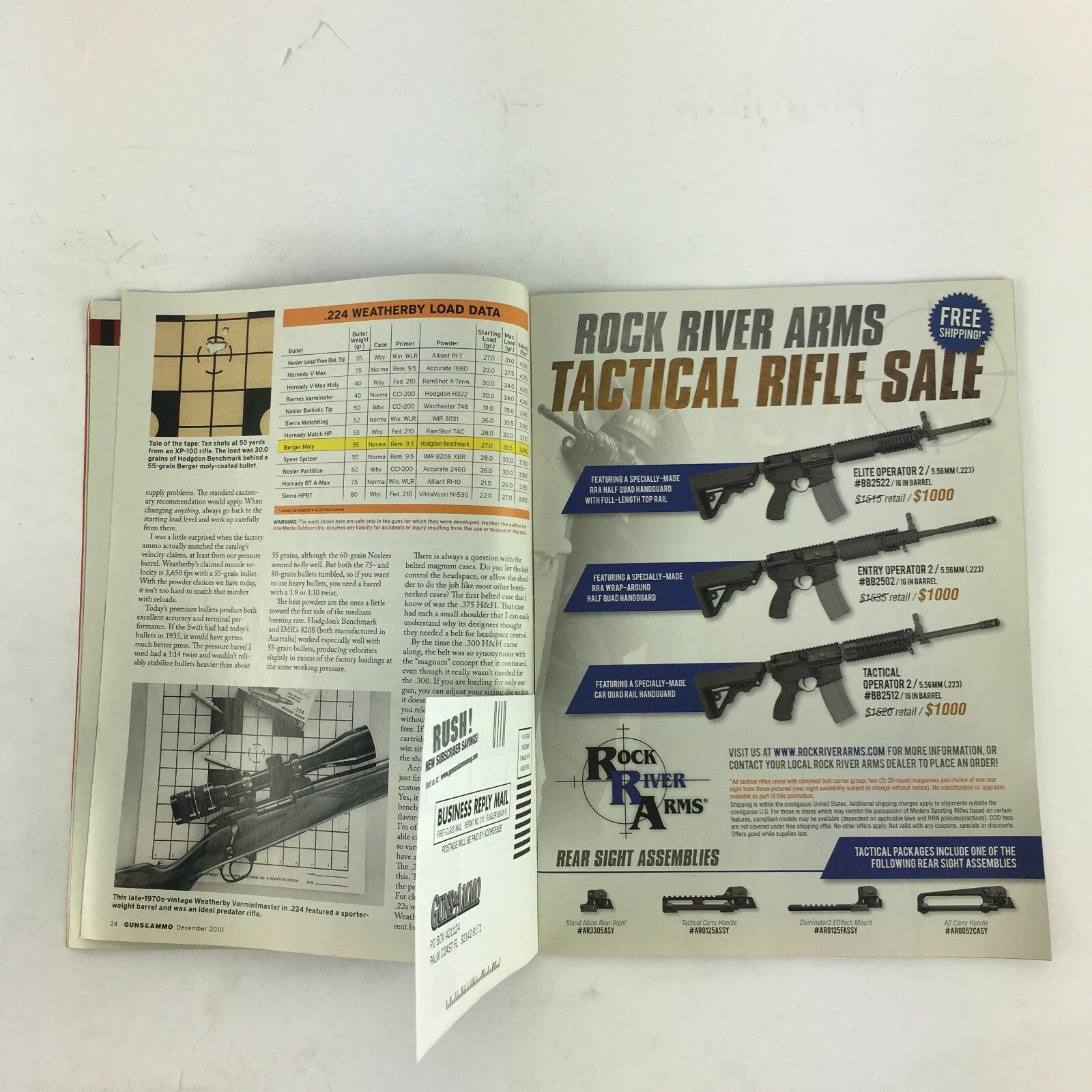 December 2010 Guns & Ammo Magazine Benelli's Super Black Eagle II Radical Rhino