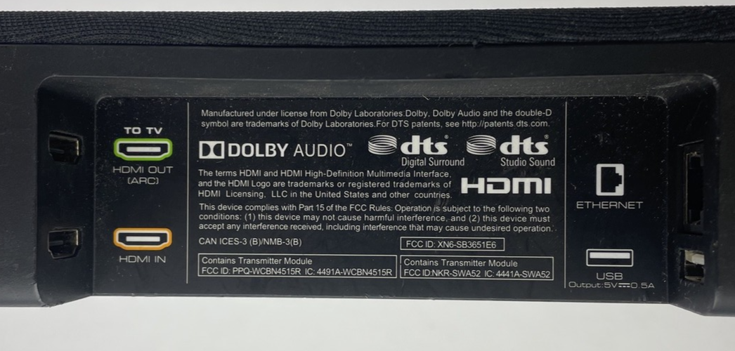VIZIO 5.1 SmartCast Soundbar SB3651-E6 Black ( SoundBar + Power Adapter Only )
