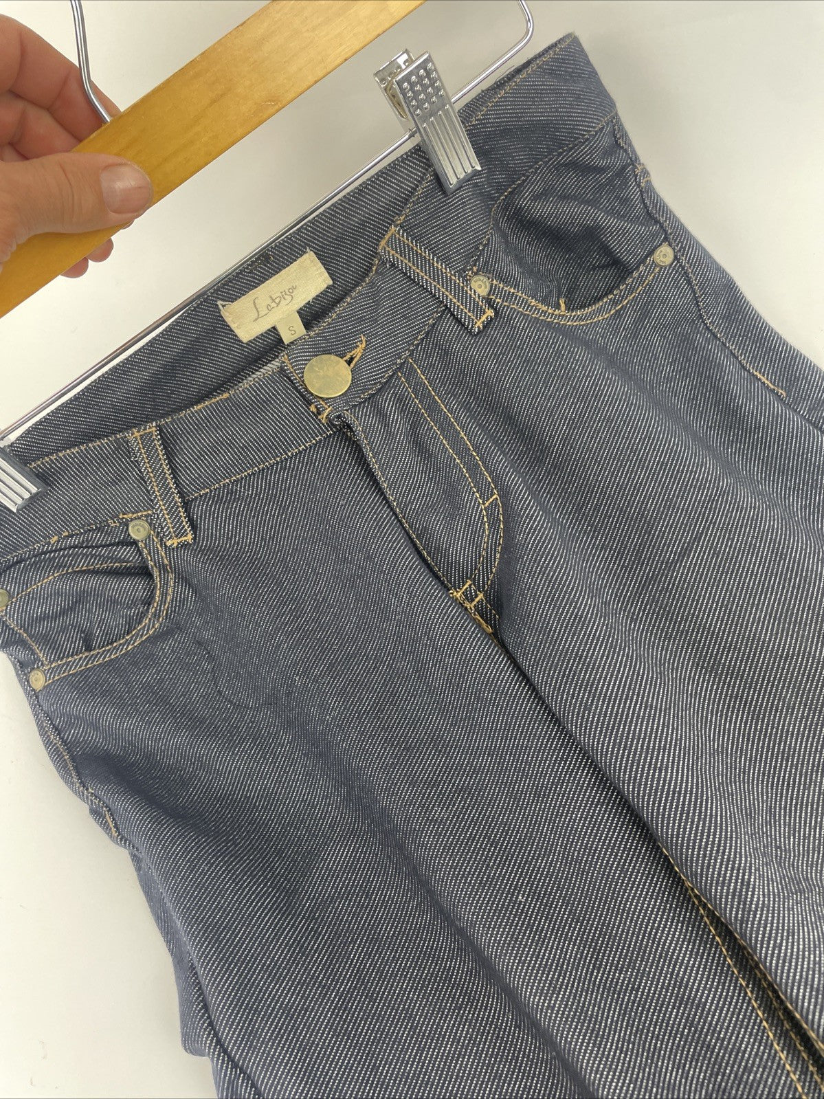 2 x Lebijou Los Angeles Designer Low Rise Skinny Soft Denim Jeans Sz Small VGC