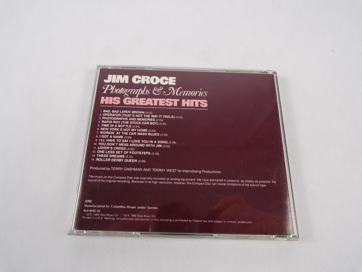 Jim Croce Photographs & Memories His Greast Hits Bad Bad Leroy Brown CD#27