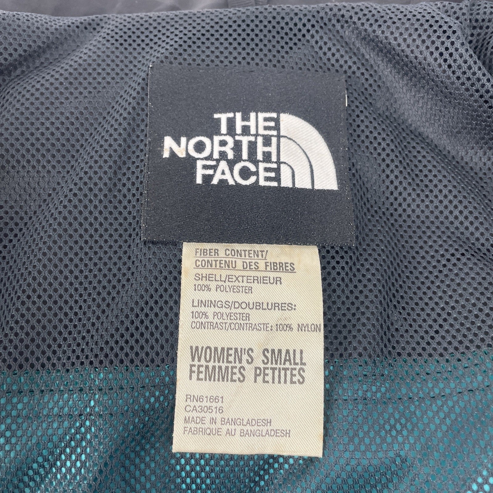 The North Face Hooded Rain Ski Jacket Outer Shell Size Women’s S / P Teal Green
