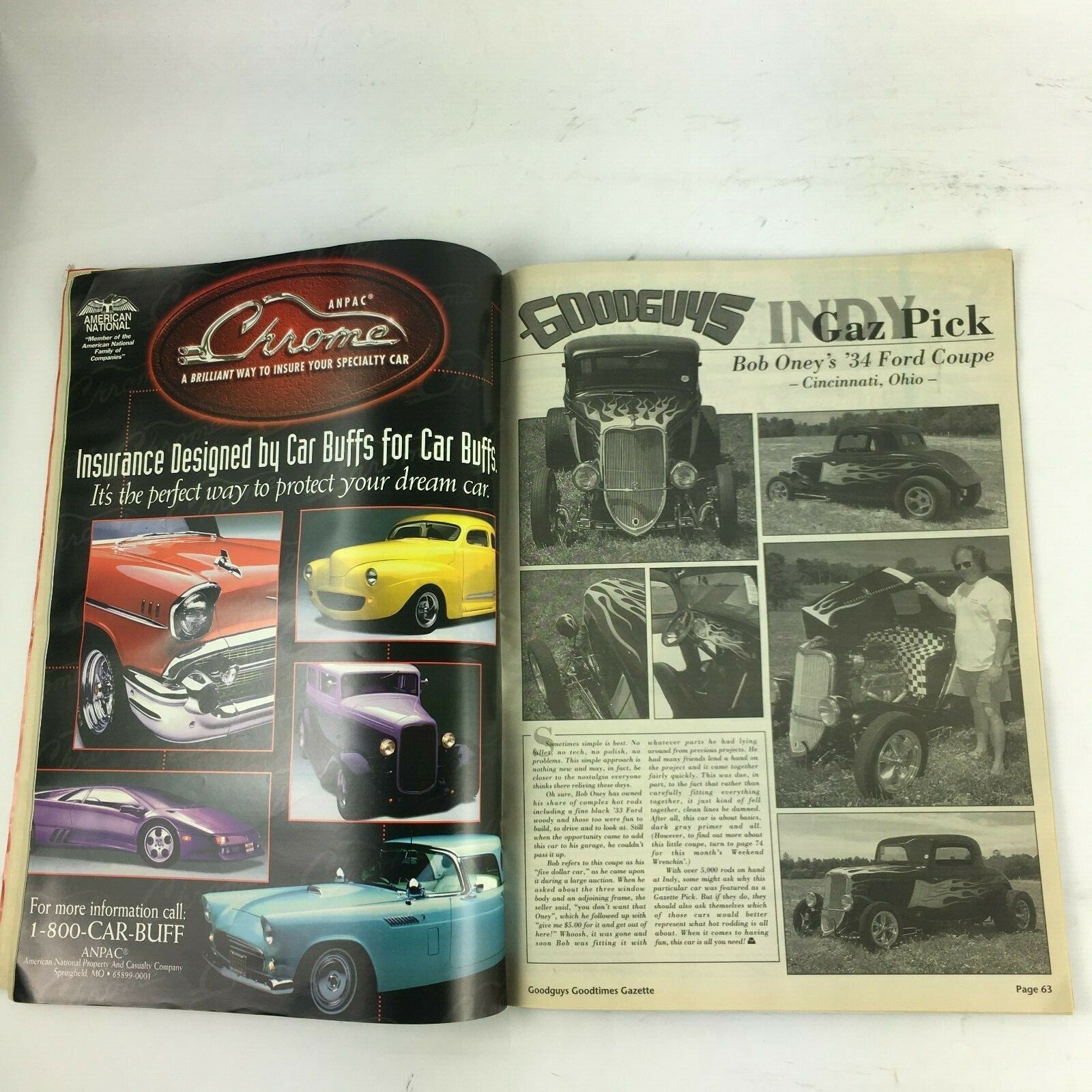 August 1997 Goodguys Goodtimes Magazine Gasoline Alley INDY Wood