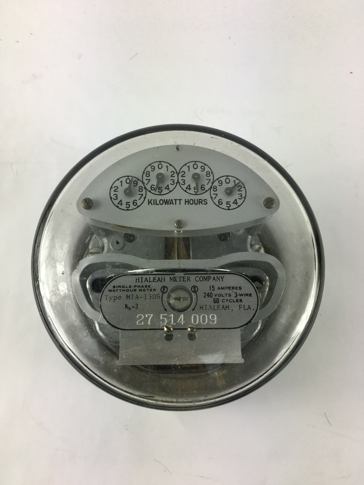 Hialeah Kilowatt Hours Single-Stator Watt Hour Meter Type HIA-I30S 240v 3w