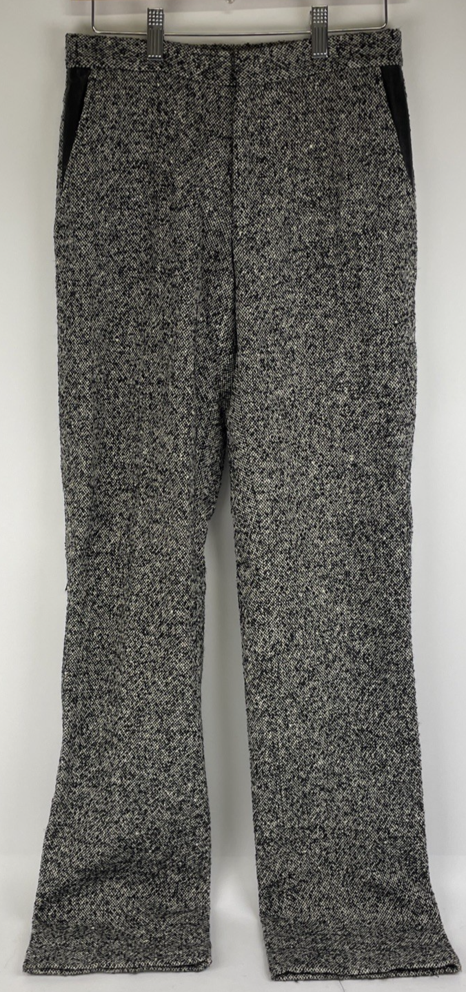 CHAIKEN Women's Career Professional Pants Trousers SZ 2 Wool Black White