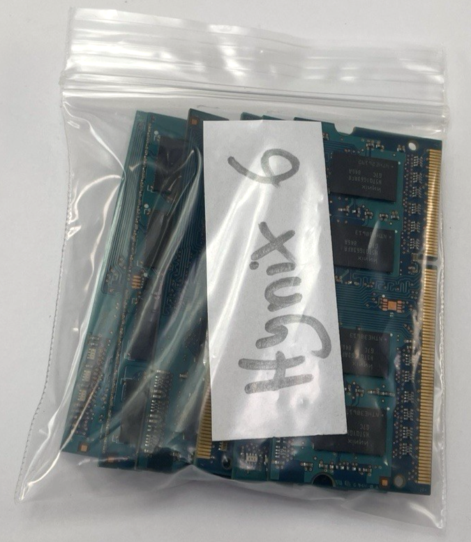 6 x  Hynix 1 2 GB 1Rx8 PC3-10600S-9-10-B1 / A1 RAM LOT - LOOK